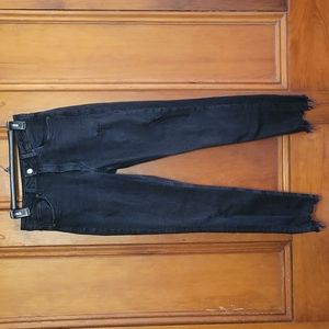 H&M black distressed high waisted jeans size 29